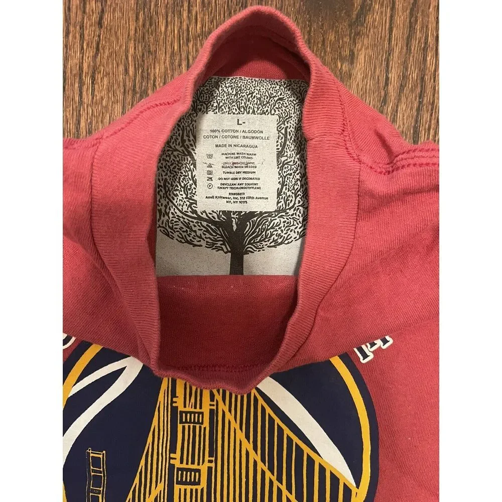 Golden State California Warriors NBA Unisex Red Short Sleeve Shirt‎ Size Large